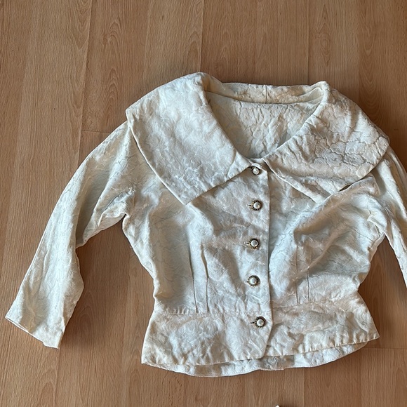 Vintage Windsor Dress cream suit skirt set XS - as is - Picture 3 of 12